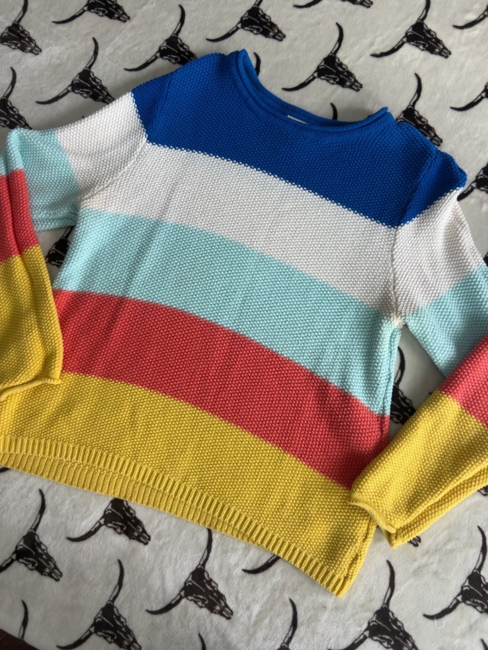 St. John’s Bay Multicolor Colorblock Knit Sweater Petite Medium